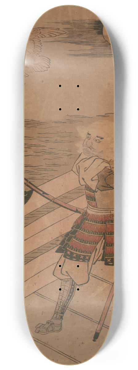 Suzuki Harunobu - Benkei and Heron on Bridge 8.25 inch art skate deck
