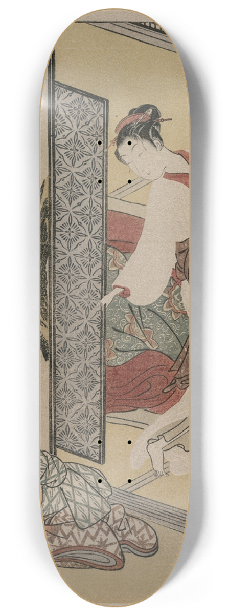 Suzuki Harunobu - Courtesan and Sleeping Attendant 8.25 inch art skate deck