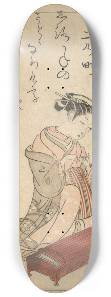 Suzuki Harunobu - Courtesan Playing Koto 8.25 inch art skate deck