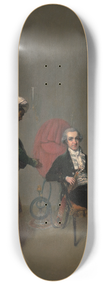 Arthur William Devis - Portrait Of A Gentleman, Possibly William Hickey, And An Indian Servant 8.25 inch art skate deck