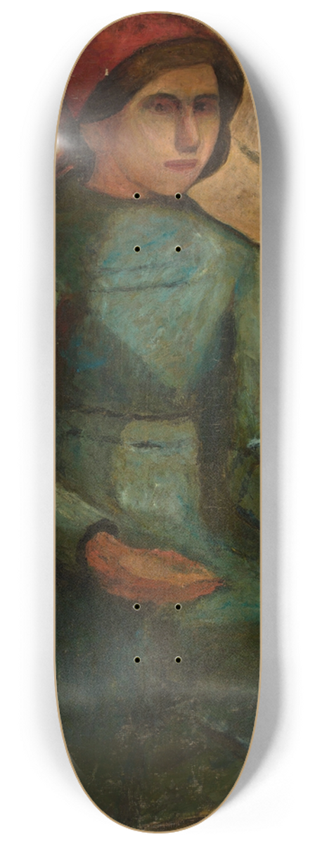 Tadeusz Makowski - Dziewczyna w zielonej sukni z koszykiem 8.25 inch art skate deck