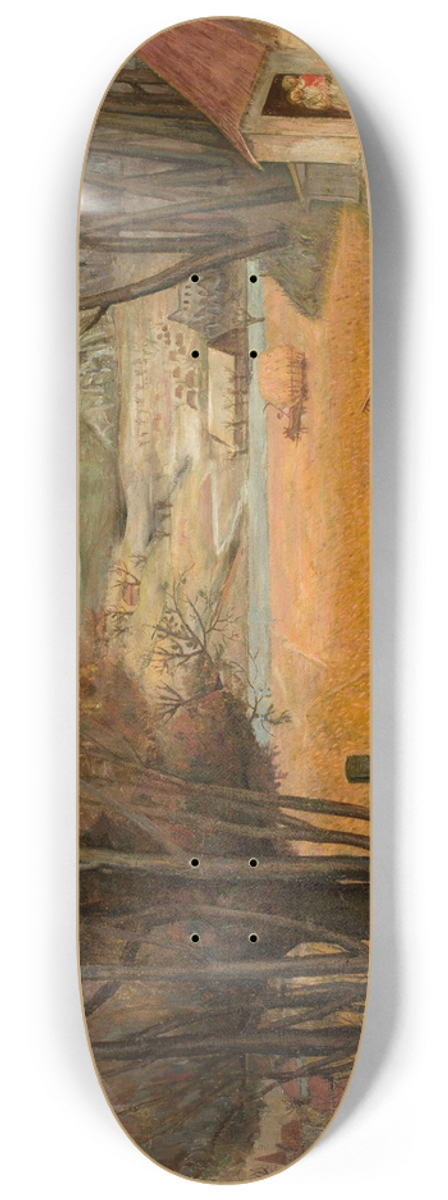 Tadeusz Makowski - Harvest in a field 8.25 inch art skate deck