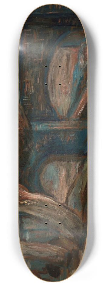 Tadeusz Makowski - Landscape with a bridge and cows (Espaly) 8.25 inch art skate deck