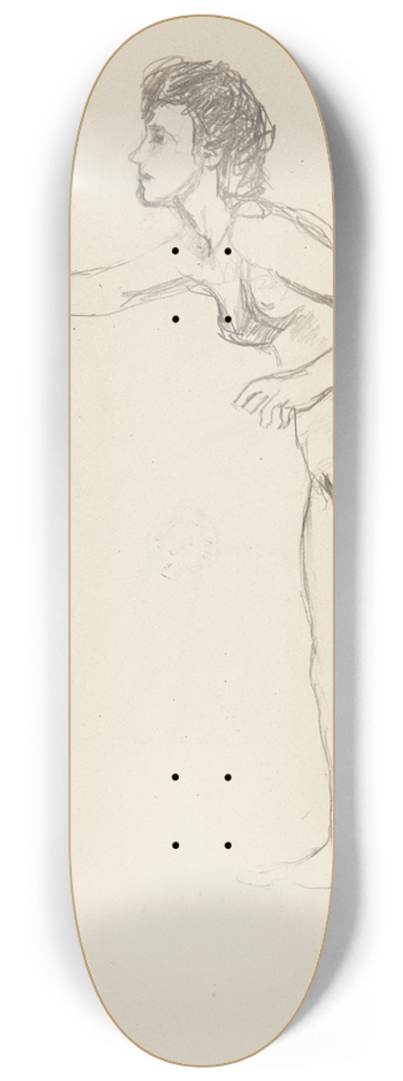 Adolf Sternschuss - akt stojcej pochylonej kobiety z wycignit przed siebie praw rk 8.25 inch art skate deck