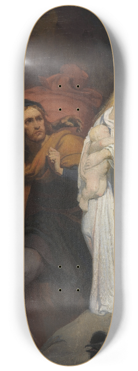Ary Scheffer - Marguerite holding her dead child 8.25 inch art skate deck