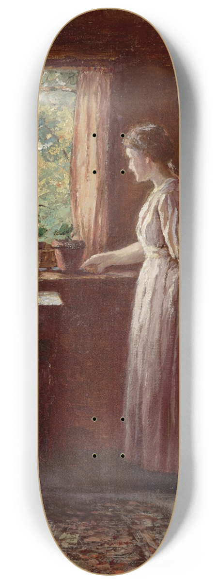 Theodore Clement Steele - The Girl by the Window 8.25 inch art skate deck