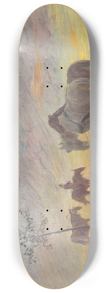Theodor Philipsen - Evening Landscape 8.25 inch art skate deck