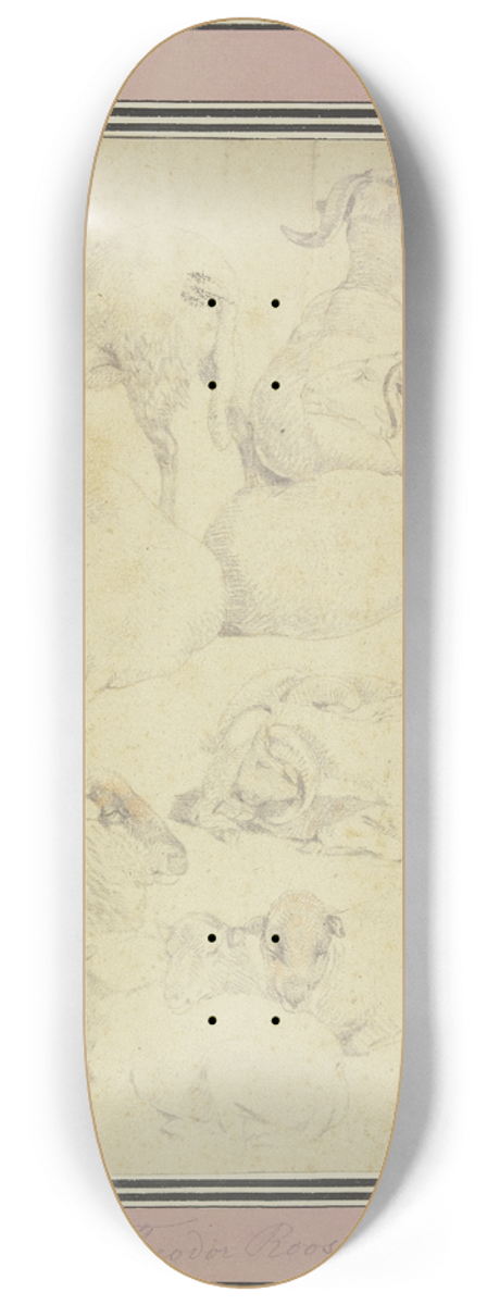Theodor Roos - Ten sheep 8.25 inch art skate deck