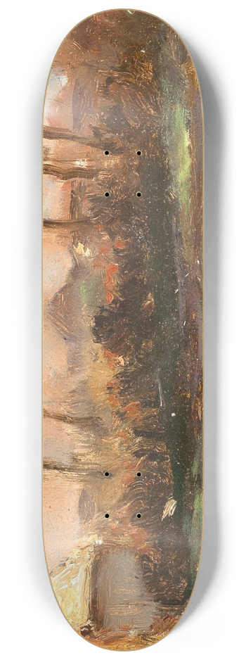 Theodor Von Hrmann - A Landscape with Figures 8.25 inch art skate deck
