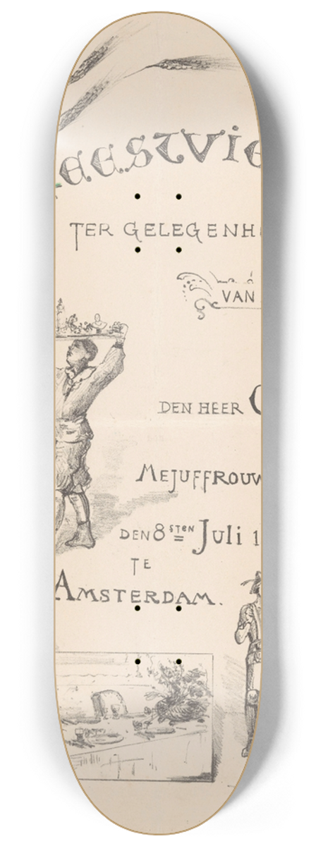 Theo van Hoytema - Aankondiging huwelijksfeest 8.25 inch art skate deck
