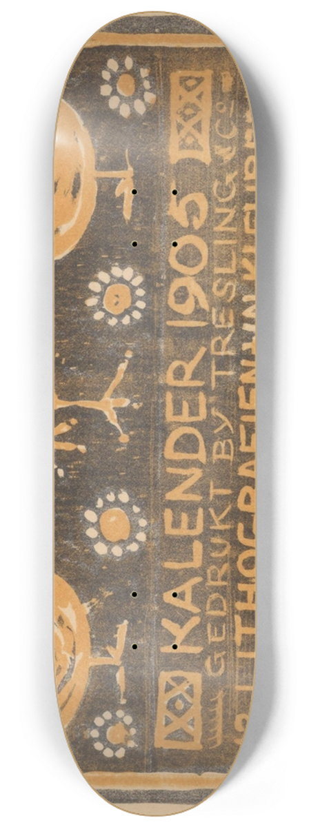 Theo van Hoytema - Aankondiging voor kalender 1905 8.25 inch art skate deck