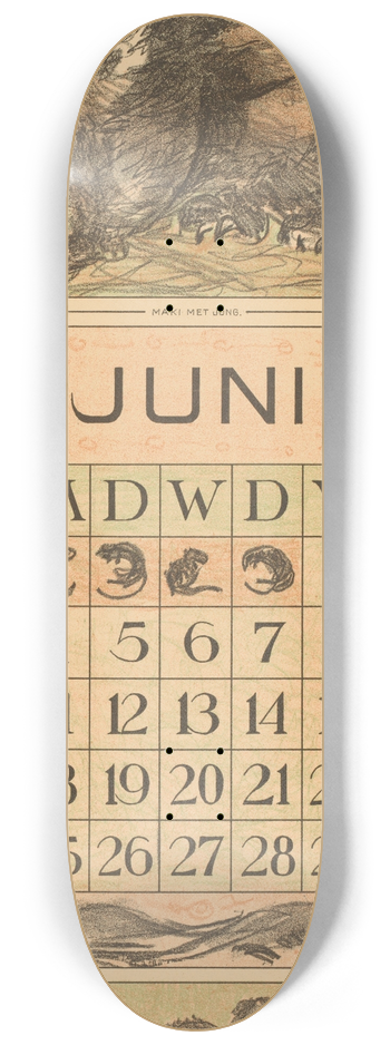 Theo van Hoytema - Kalenderblad juni met makis 8.25 inch art skate deck