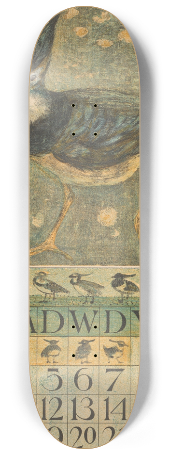 Theo van Hoytema - Kalenderblad mei met kievit 8.25 inch art skate deck
