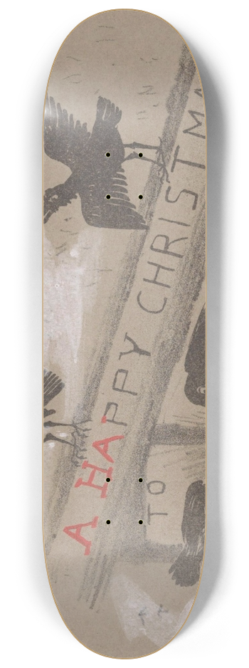 Theo van Hoytema - Kerstkaart met vier kraaien 8.25 inch art skate deck
