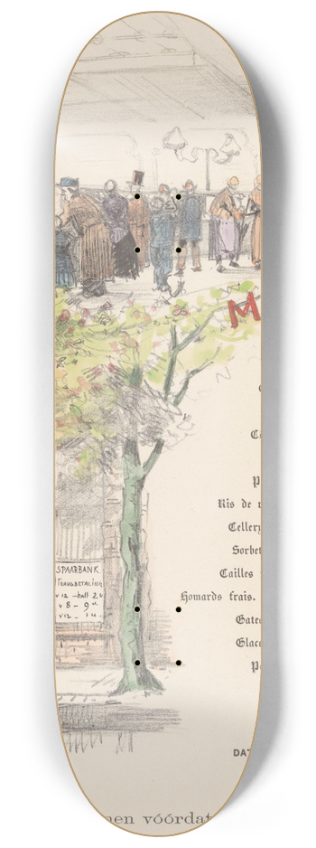 Theo van Hoytema - Menukaart voor de Leidsche spaarbank 8.25 inch art skate deck