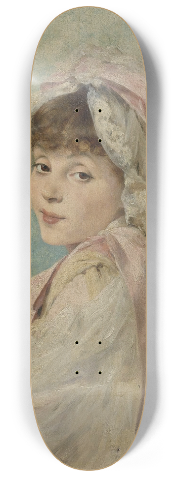 Thobald Chartran - Portrait Of Gabrielle Rjane As A Young Actress 8.25 inch art skate deck