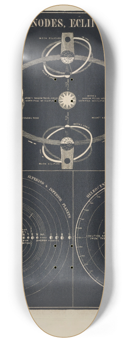 Asa Smith - Moons nodes, eclipses 8.25 inch art skate deck