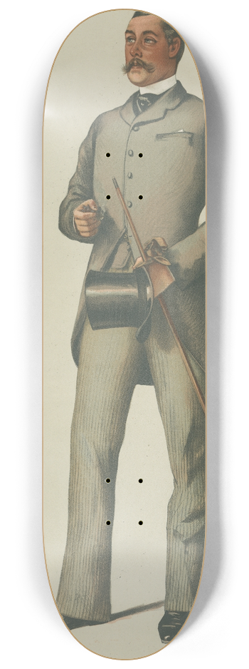 Thobald Chartran - Vanity Fair; Yachting Devotees; Ralph, Lieutenant-Colonel Ralph Vivian, April 21, 1883 8.25 inch art skate deck