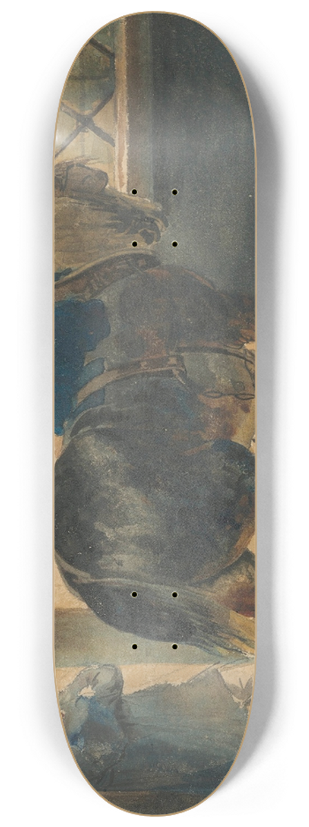 Thodore Gricault - Cheval de trait  lcurie 8.25 inch art skate deck