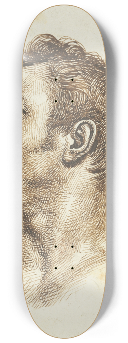 Thodore Gricault - Head of a Man (recto) 8.25 inch art skate deck