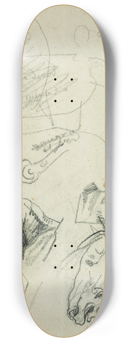 Thodore Gricault - Horse studies 8.25 inch art skate deck