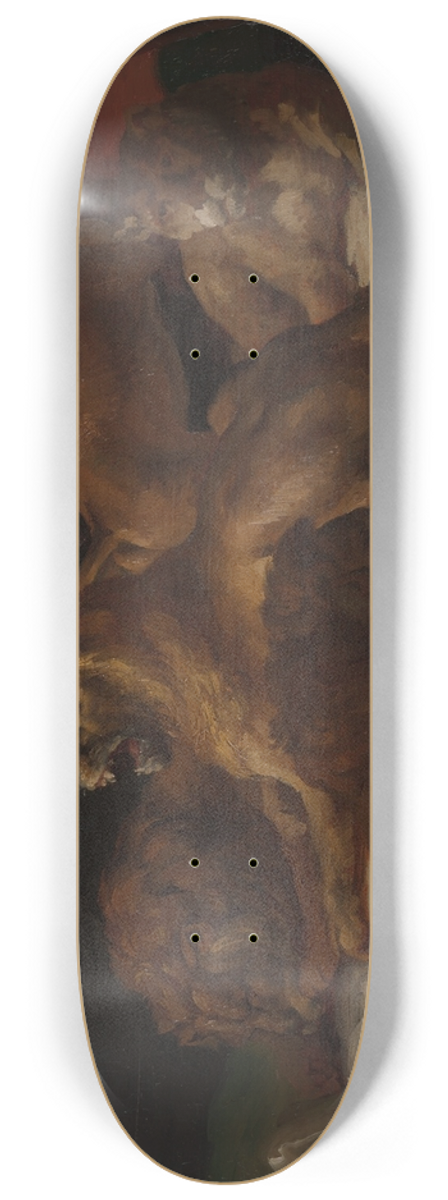 Thodore Gricault - Lions in a Mountainous Landscape 8.25 inch art skate deck