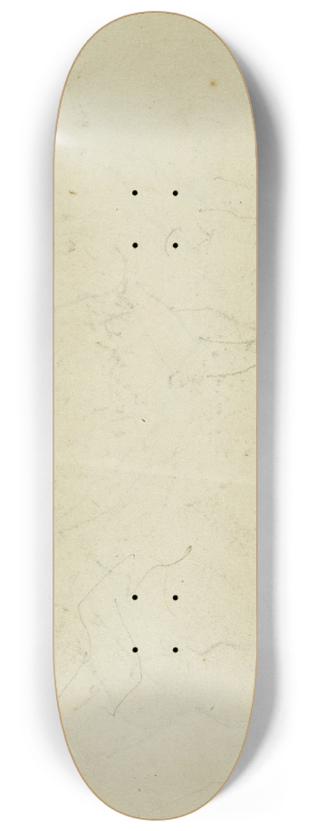 Thodore Gricault - Sketches of head and hind legs of a lion 8.25 inch art skate deck