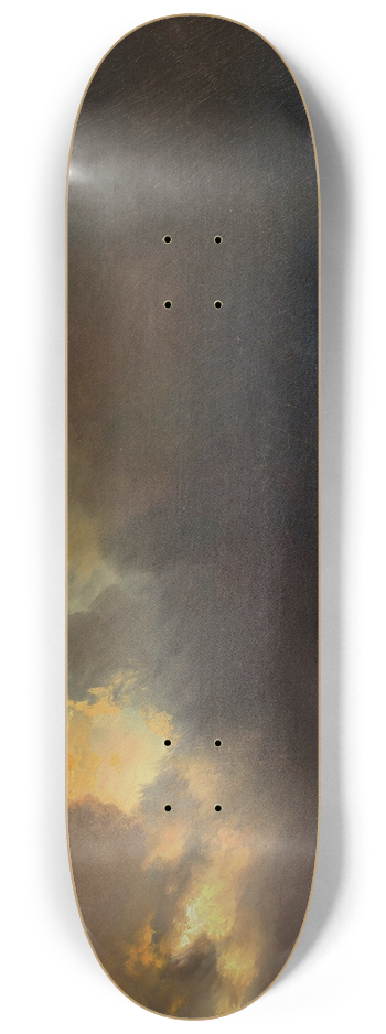 Thodore Gudin - Coastal scene by moonlight 8.25 inch art skate deck