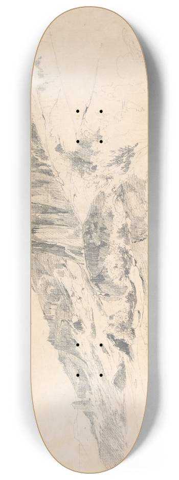 Thodore Rousseau - Cliffs of Malbec at Mont-Dore, the Auvergne 8.25 inch art skate deck