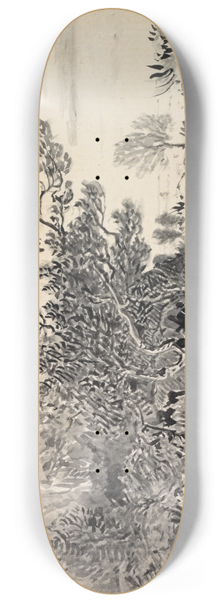 Thodore Rousseau - Landscape with a Pond 8.25 inch art skate deck