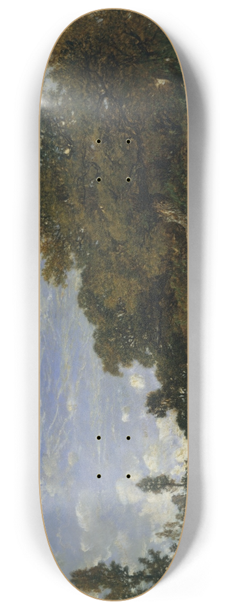 Thodore Rousseau - The Edge of the Woods at Monts-Girard, Fontainebleau Forest 8.25 inch art skate deck
