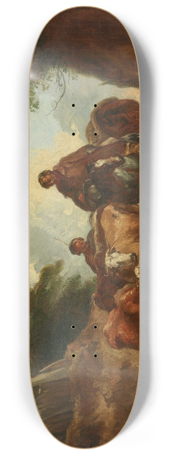 Thomas Barker Of Bath - Cowherds with cattle on a dirt road 8.25 inch art skate deck