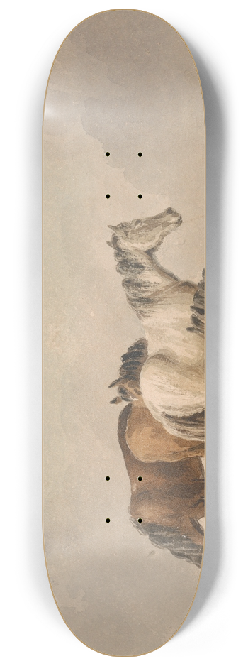 Thomas Creswick - Four Ponies on a Welsh Moor 8.25 inch art skate deck