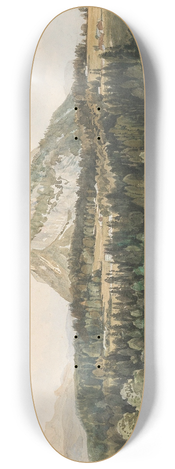 Thomas Ender - A view of Bad Aussee with Loser mountain 8.25 inch art skate deck