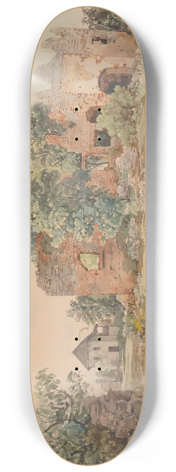 Thomas Ender - Ruine der Burg Muran in der Slowakei 8.25 inch art skate deck