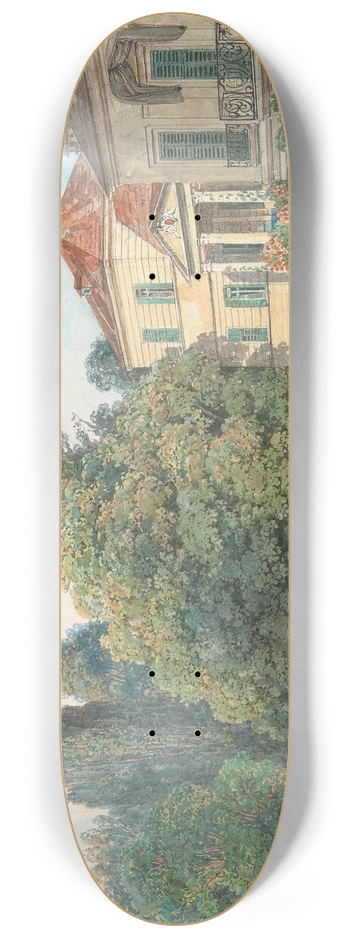 Thomas Ender - Villa in a park 8.25 inch art skate deck