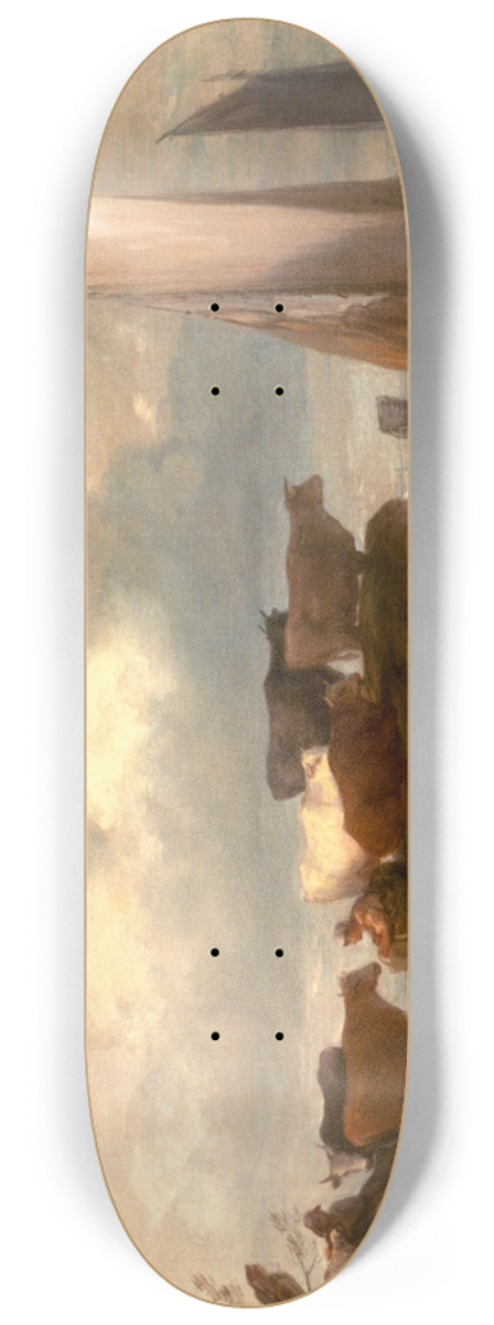Thomas Gainsborough - A Coastal Landscape 8.25 inch art skate deck