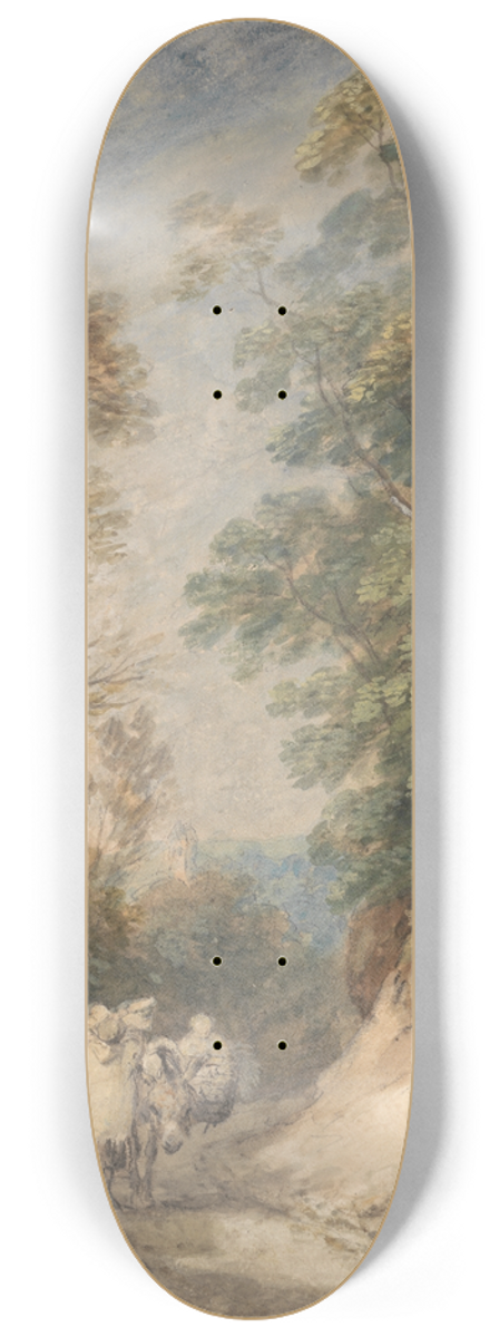 Thomas Gainsborough - Country Lane with Gypsies Resting 8.25 inch art skate deck