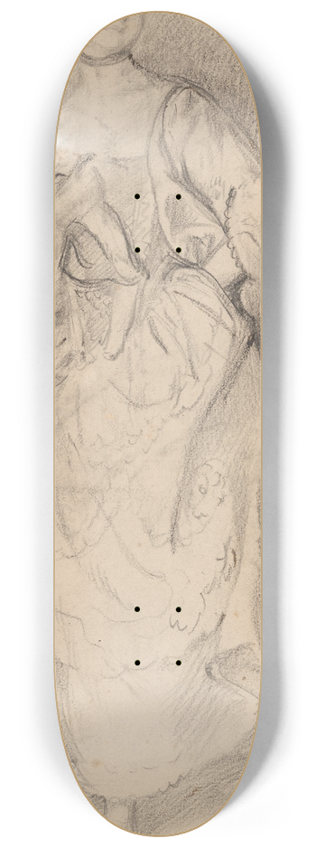 Thomas Gainsborough - Study of a Woman Holding a Shawl 8.25 inch art skate deck