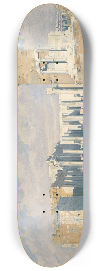 Thomas Hartley Cromek - The Acropolis from the West, with the Propylaea and the Temple of Athena Nike, Athens 8.25 inch art skate deck