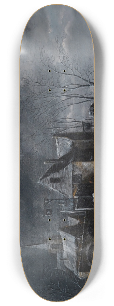 Thomas Heeremans - Skaters On A Frozen River 8.25 inch art skate deck