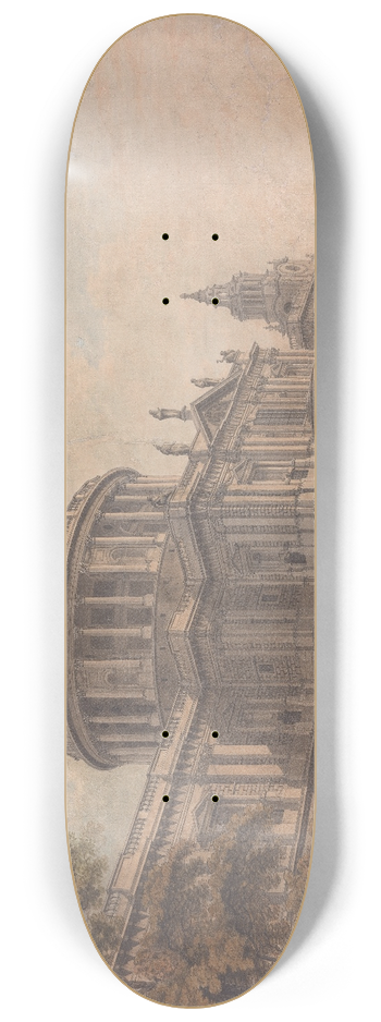 Thomas Malton the Younger - The North Front of St. Pauls 8.25 inch art skate deck