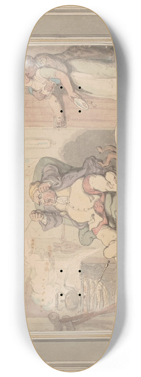 Thomas Rowlandson - The disaster 8.25 inch art skate deck
