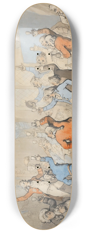 Thomas Rowlandson - The Hunt Dinner 8.25 inch art skate deck