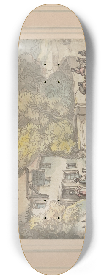 Thomas Rowlandson - The Worlds End Inn 8.25 inch art skate deck