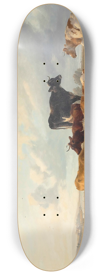 Thomas Sidney Cooper - Cattle By A River 8.25 inch art skate deck