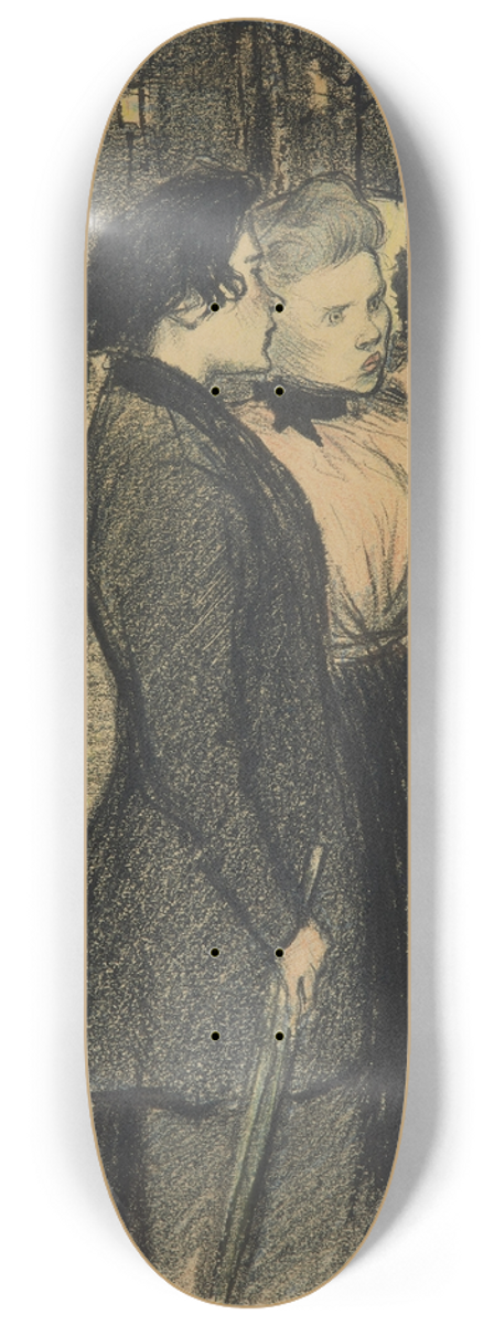 Thophile Alexandre Steinlen - Femmes conversant dans la rue 8.25 inch art skate deck