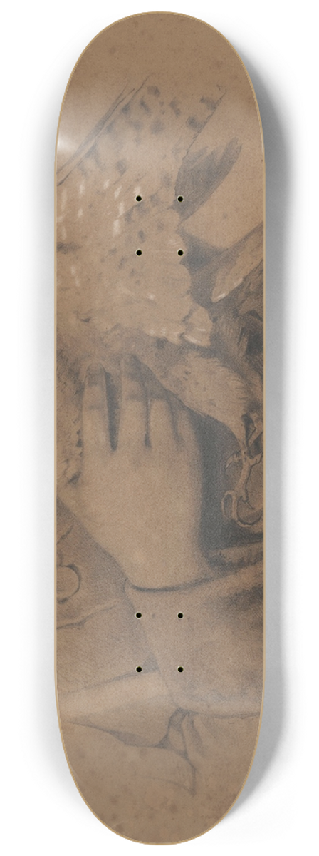 August Alleb - Torenvalk gevangen in handen 8.25 inch art skate deck