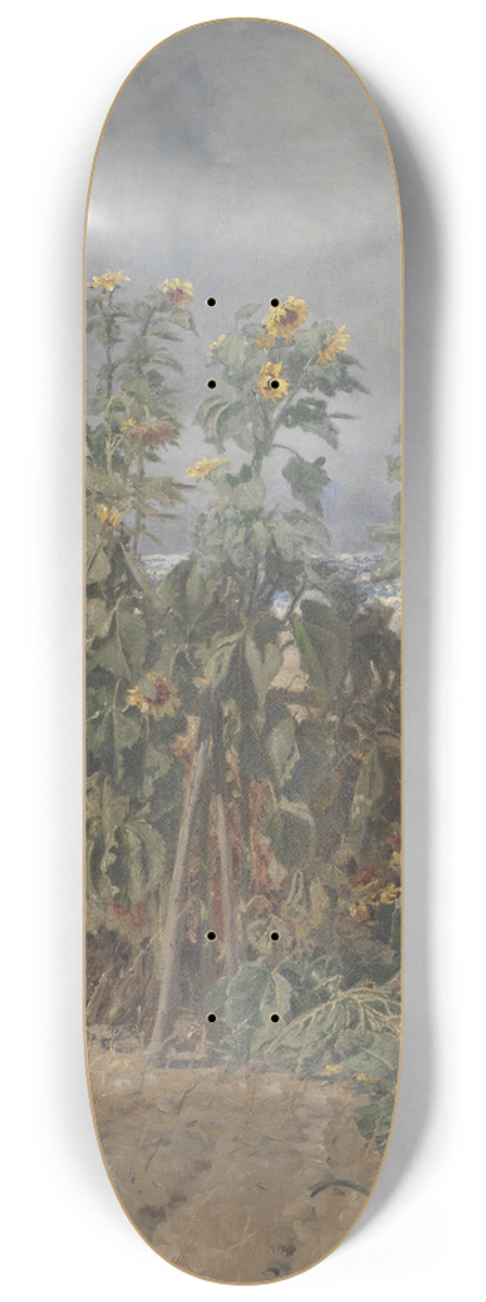 Thorvald Niss - Sunflowers on a Beach 8.25 inch art skate deck