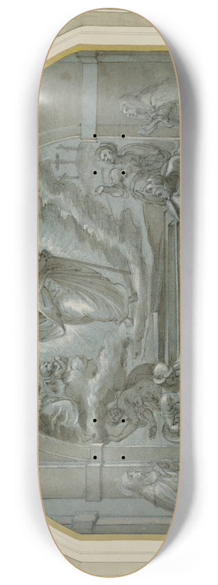 Tommaso d'Antonio Manzuoli - Design for a Frescoed Altarpiece of The Resurrection 8.25 inch art skate deck
